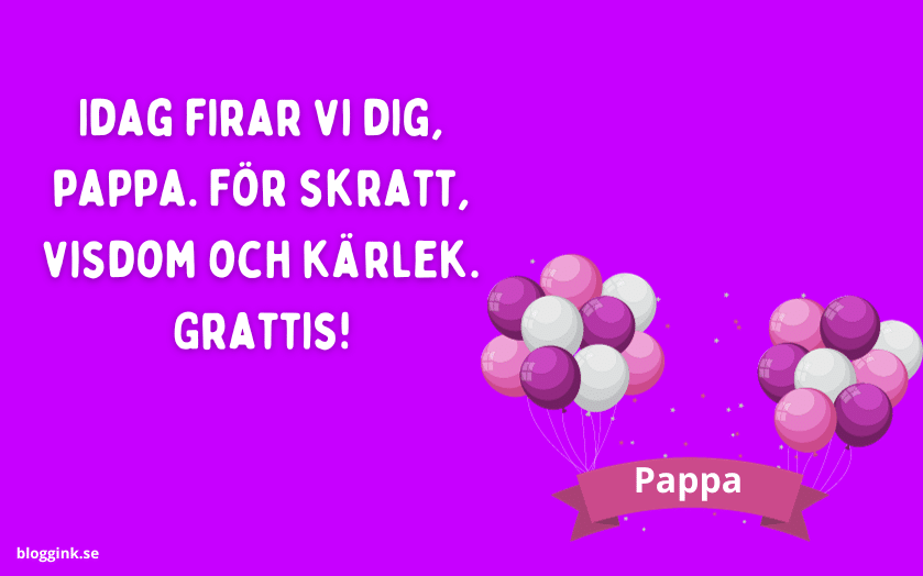 Idag firar vi dig, pappa. För skratt, visdom och....bloggink.se