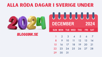 alla Röda dagar i sverige under 2024...bloggink.se