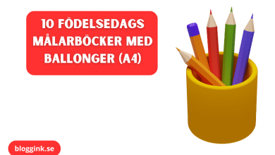 10 födelsedags målarböcker med ballonger (A4)