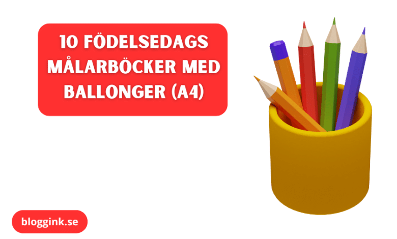 10 födelsedags målarböcker med ballonger (A4)