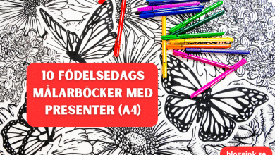 10 födelsedags målarböcker med presenter (A4)