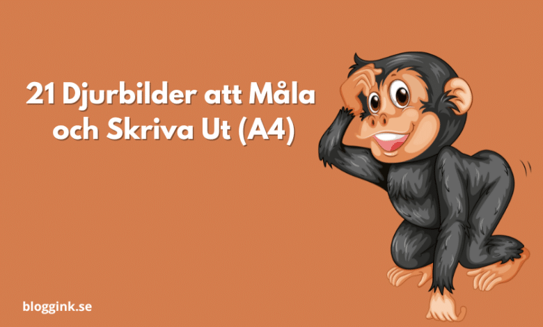 21Djurbilder att Måla och Skriva Ut (A4)...bloggink.se