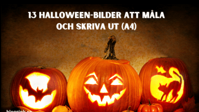 13 Halloween-bilder att måla och skriva ut (A4)...bloggink.se