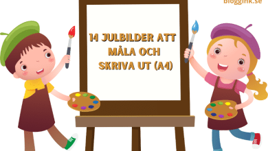 14 julbilder att måla och skriva ut (A4)...bloggink.se